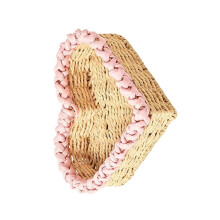 Handgeflochtenes Papierseil, dekorativer Korb,-Rosa L
