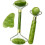 Liseng And Gua Sha Tools Set-anti-aging Roller Massager-100% Real Natural Jade 1