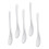 Set van 5 witte keramische eierlepels 1