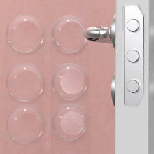 Wall Door Stop, 4.7cm1cm Transparent Door Stopper, Adhesive Door Stopper Shock Absorber Door Handle Protector for Kitchen, Bathroom, Office (Round-6