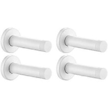 Door Stopper White, 304 Stainless Steel Thicken 1mm Sound Dampening Door Stop Bumper Wall Protetor 4 Pack, DSB5-WH-P4