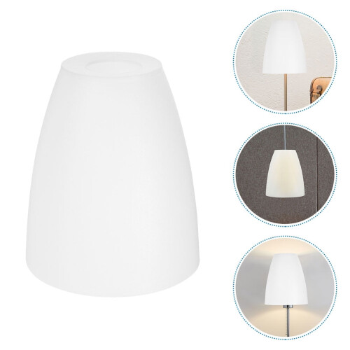 White Plastic Lamp Shade Flat Mouth 11.5 x 10 cm