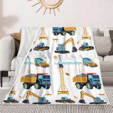 Couverture enfant à motif pelleteuse – Flanelle douce