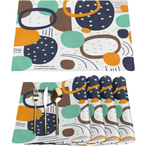 Tischsets aus Leinenmischgewebe, rechteckig, 6er-Set