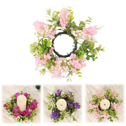Artificial Flower Candle Ring 10 Inch for Pillar Candles