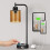 Luminária de mesa industrial com cúpula de vidro âmbar e USB-C 1