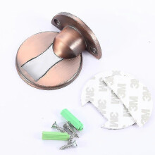 1 Pack Magnet Door Stopper Free Punch Stainless Steel Door Stop Door Stop Furniture Hardware Door Frame (red Bronze)