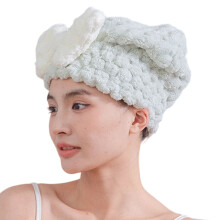 Women Super Abosrbent Shower Cap Quick Drying Soft-Green