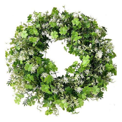 St. Patrick's Day Shamrock Wreath 15.75 in
