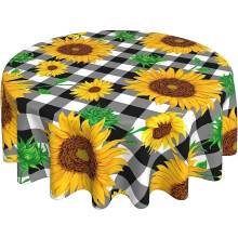 Runde Tischdecke mit gelbem Sonnenblumenmuster, 152 cm (60 Zoll)