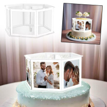 Présentoir à gâteaux rond en acrylique transparent de 20 cm (8 pouces)