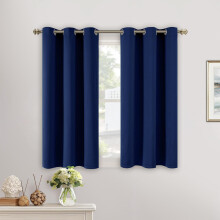 Navy Blackout Curtains 34"W x 40"L – 2 Panels, Grommet