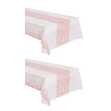 Gepunktete PEVA-Tischdecke, rosa, 107,88 x 52,76 Zoll, 2er-Pack