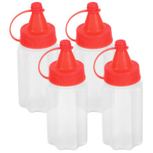 Czerwona butelka z PP do wyciskania 30 ml, 4 sztuki