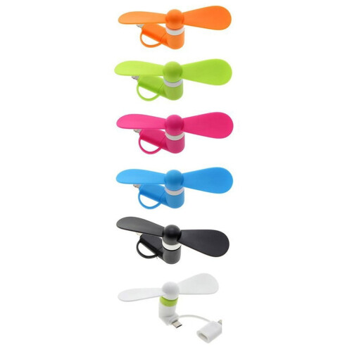 2-in-1 Mini Phone Fan for USB & Type-C – 6 Pack