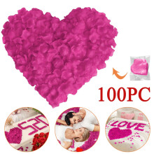 100 Artificial Burgundy Rose Petals Silk Decor