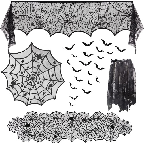 Halloween decoratieset: haardkleed, tafelkleed,