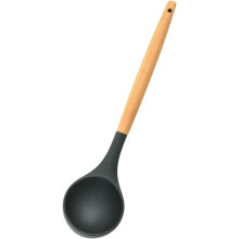 Cuchara sopera de silicona con mango de madera