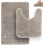 Chenille Bath Mat 21x32in + 20x22in Beige (2 pcs) 1