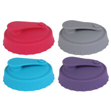 Conjunto de 4 tampas de silicone reutilizáveis para latas