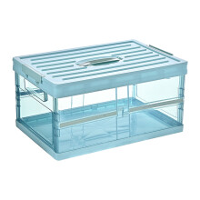 Caja de almacenamiento transparente plegable con tapa, 30 L