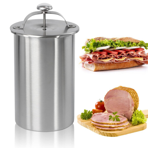 Fleischpresse aus Edelstahl mit Thermometer