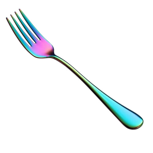 Regenbogenfarbene Dessertgabeln aus Edelstahl, 8er-Set