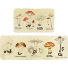 Mushroom Kitchen Rug Set of 2 – Farmhouse Non-Slip