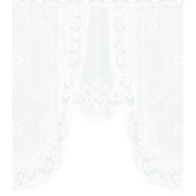 Floral Embroidered Sheer Lace Curtain Panel, Vintage Style,