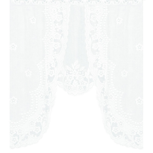 Cortina de encaje transparente con bordado floral (1 panel)