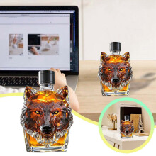 Decantador de whisky Wolf Head en cristal