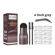 Eelhoe Eyebrow Stamp Mold Tool (Dark Gray Set) - Lazy Eyebrow Filler Makeup, Waterproof And Sweatproof Eyebrow Powder And Hairline Powder