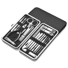 XIANRENGE 19 Piece Manicure Set, Pedicure Manicure Nail Clippers Set, Stainless Steel Nail Cutter Care Set, Nail Care, Cuticle Pusher, Nail Files, Nai