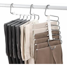 Perchas plegables para pantalones – Paquete de 4, 6 niveles, ahorran espacio