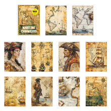 Seafaring Exploration Decorated Sheets 10pc-4 charts of 4