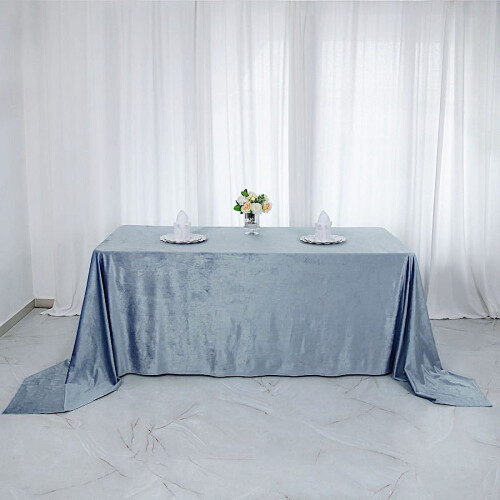 Rektangulär sammetsduk 230 x 330 cm, dammblå