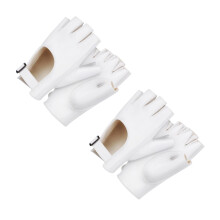 2Pairs White Half Finger Gloves Women Fashion Fingerless Punk Style