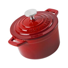 Heavy Duty Geëmailleerde Nederlandse Oven met Deksel 14cm-Rood