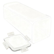 Kitchen Counter Bread Case Clear Window Slide Out Tray-White