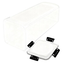 Sealed Bread Case Easy Access Drawer Clear Plastic-Black