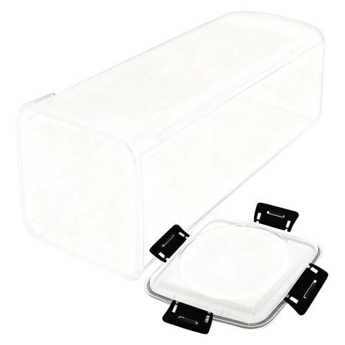 Sealed Bread Case Easy Access Drawer Clear Plastic-Black
