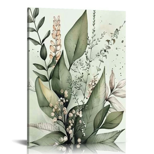 Εκτύπωση σε καμβά με βοτανική ακουαρέλα - Boho Floral Art
