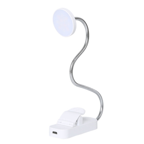 Lampe de lecture à pince rechargeable USB avec col réglable