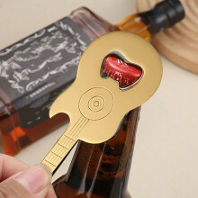 Abrebotellas de acero inoxidable con forma de guitarra (1 unidad)