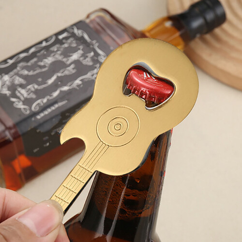 Abrebotellas de acero inoxidable con forma de guitarra (1 unidad)