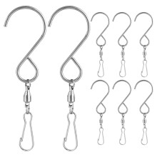 8Pcs Anti-Tangle Stainless Steel Wind Spinner Hanging Hooks for Garden