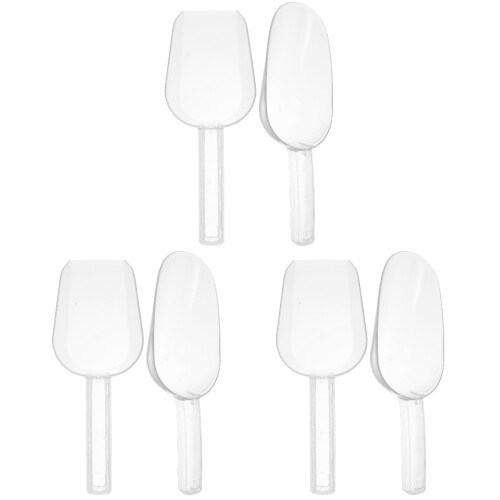 6Pcs Kitchen Plastic Scoops White Food-Grade Ice and Flour