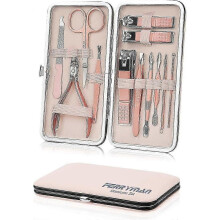 Fashion Manicure Sets 12Pcs - Professional Stainless Steel Nail Clippers Pedicure Kit
