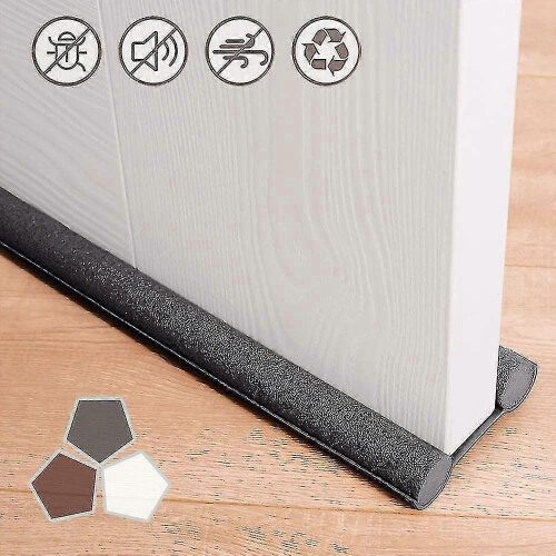 Under Door Draft Stopper 37 Inch Cuttable And Washable,twin Door Draft Black