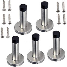 5X Door Stoppers, STAINLESS STEEL Door Stops, with Rubber, Safety for Child's Fingers (5 door stoppers)